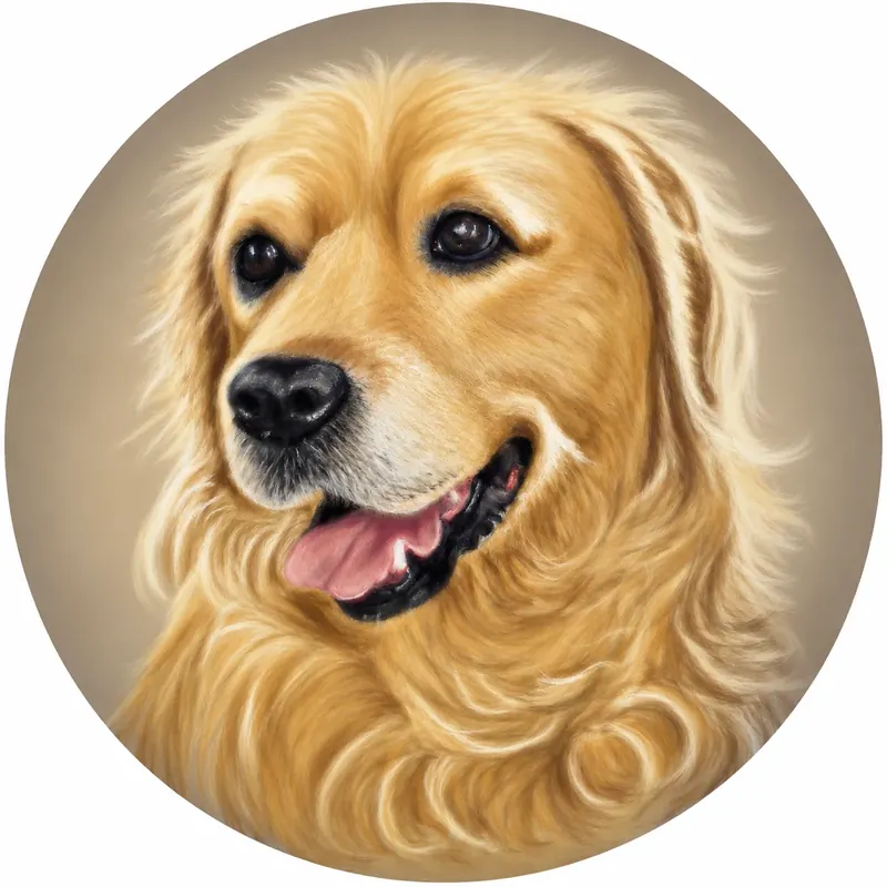 Custom soft pastel pet portrait by Claire of Franco, a golden retriever